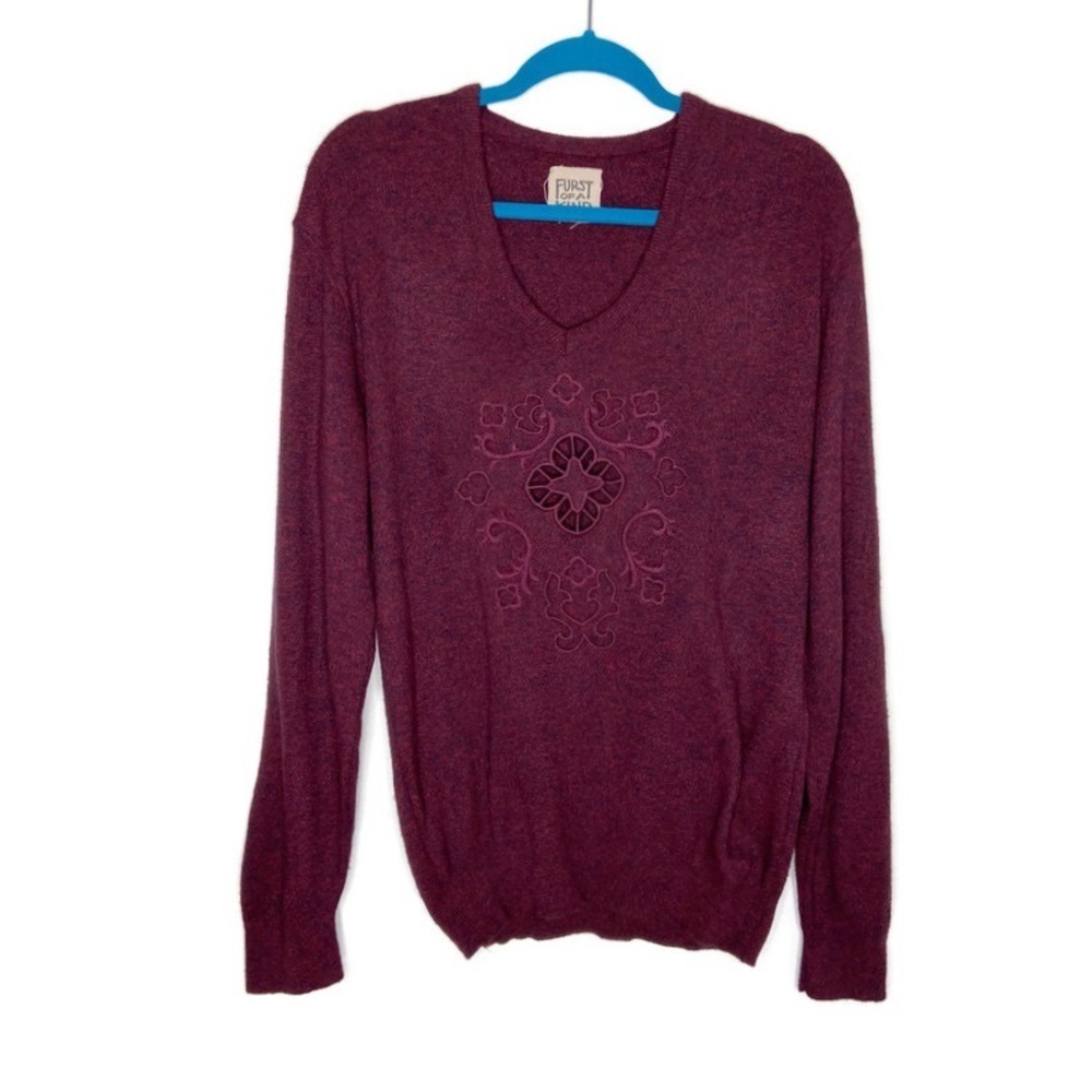 Furst Of A Kind Maroon Marled Pullover Sweater